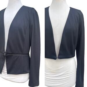 Rebecca Taylor Zipper Peplum Blazer Black
